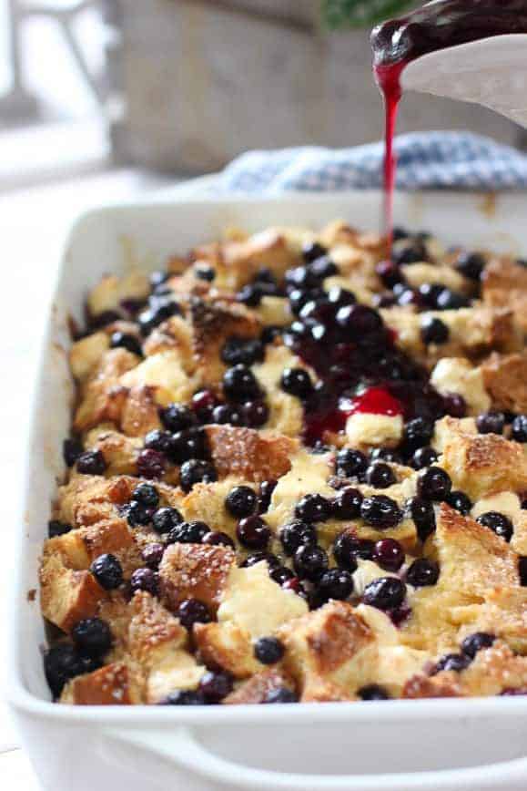 American Blueberry Cream Cheese French Toast Casserole